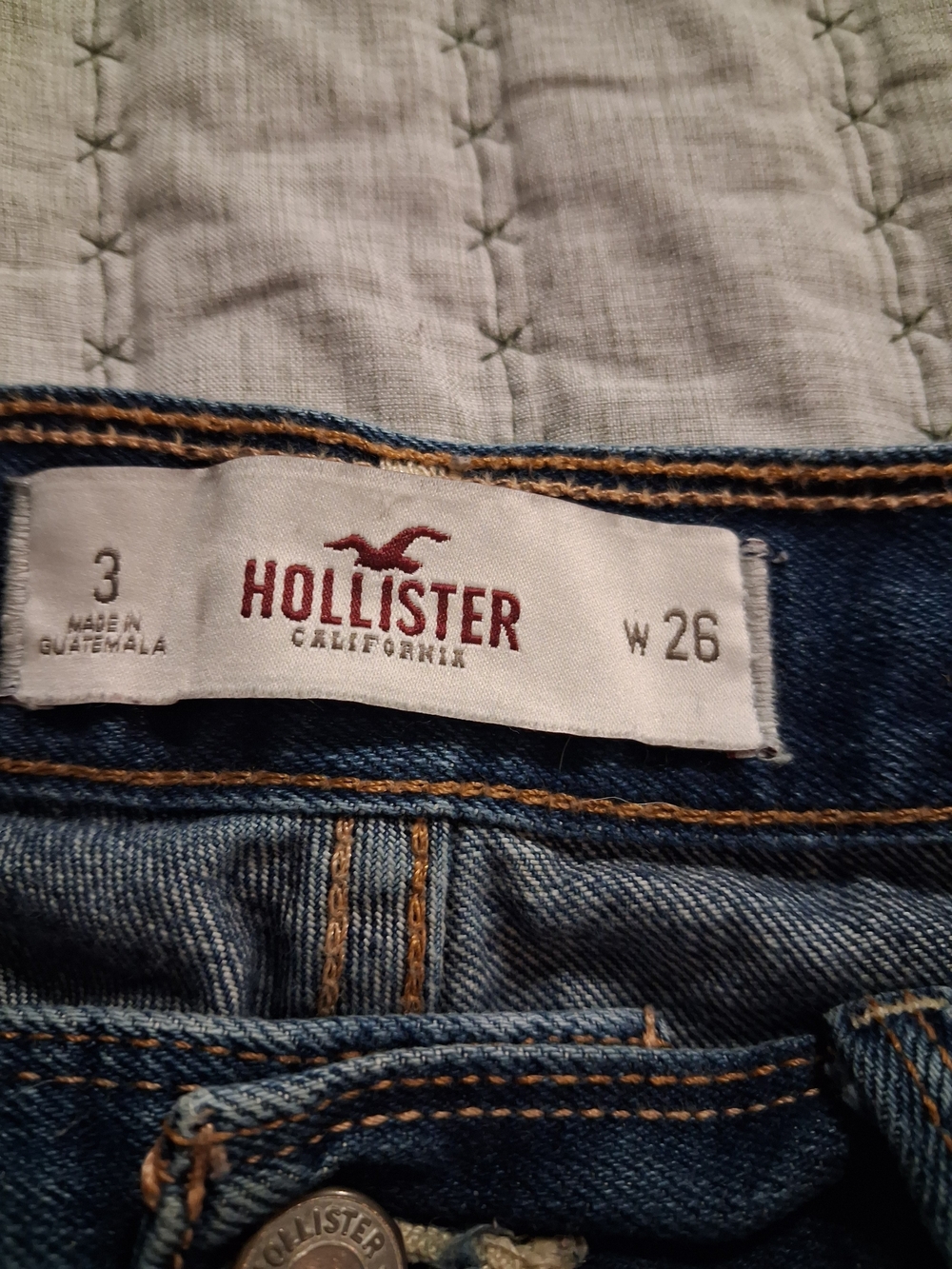 Hollister Rolled Hem Distressed Denim Shorts - Blue - Picture 6 of 6